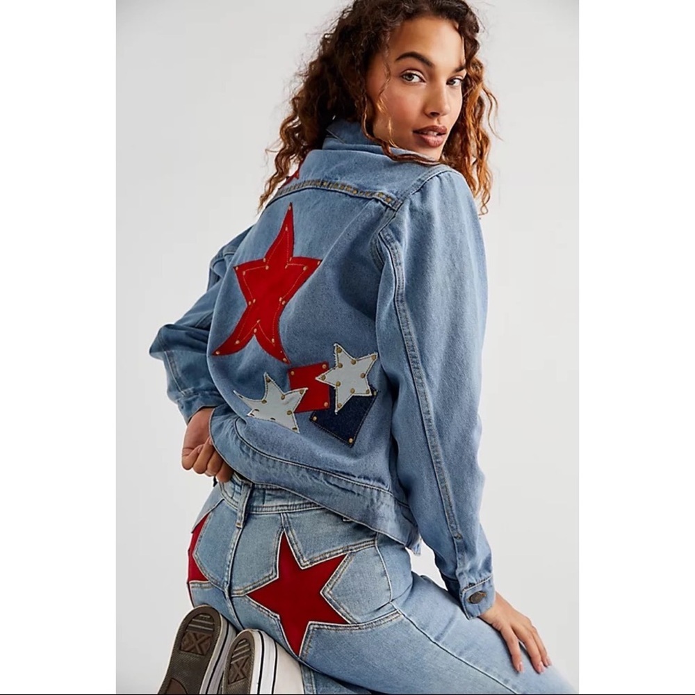 NWT Free People X Understated Leather Lone Star Denim Jacket - Picture 12 of 14